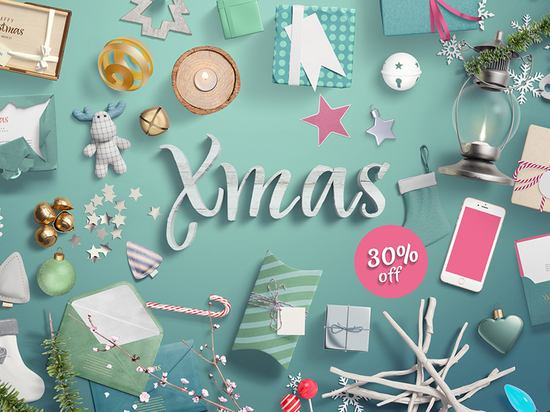 Download Xmas, Mockup Scene Generator by Ruslanlatypov for ls.graphics on Dribbble