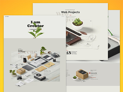 I am Creator / Perspective 2, Presentation download free header images mockup psd scene generator ui