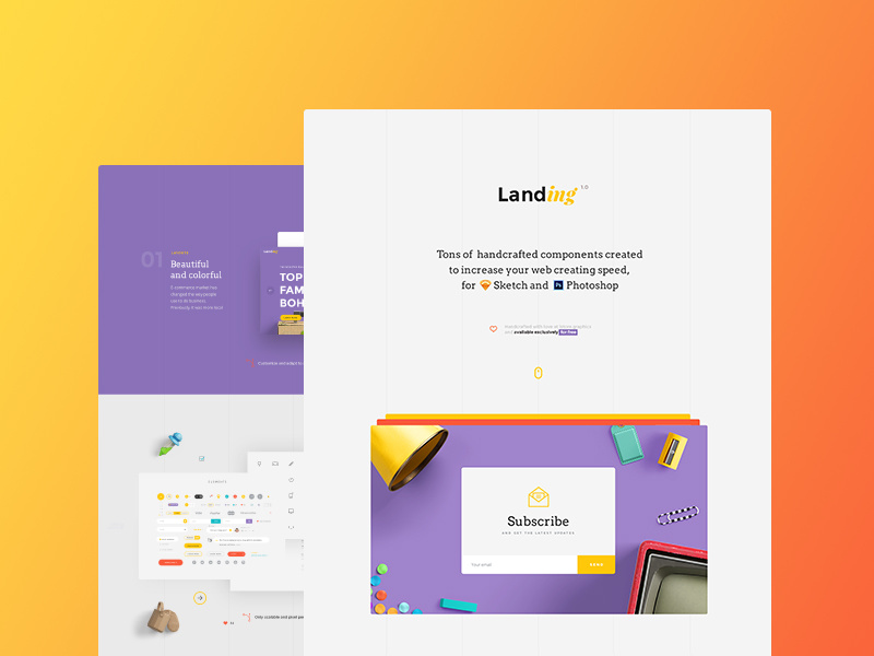 Landing Free UI kit diy mockup scene generator scene creator download ui page landing mockup premium freebie psd free
