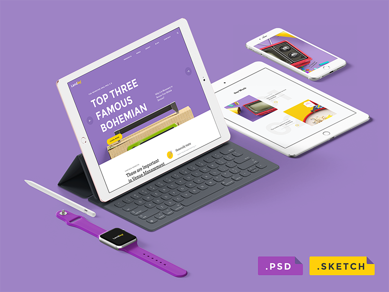 Landing Free UI kit psd freebie sketch landing page ui download scene creator scene generator diy mockup