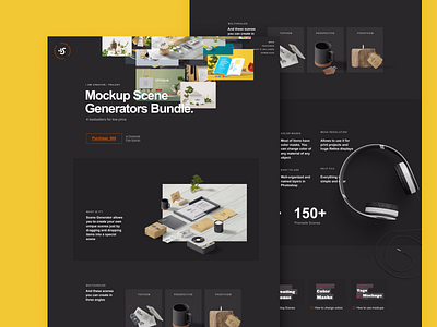 Bundle page update black dark design free freebie mockup ui web