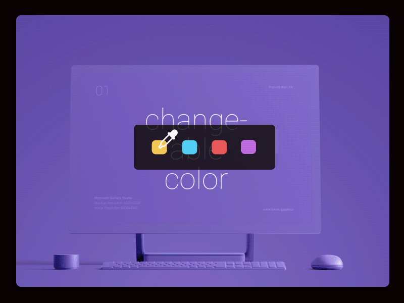 Download Changing Colors | Microsoft Surface Studio Mockups by Ruslanlatypov for LSTORE on Dribbble