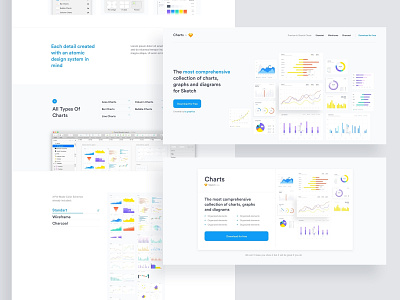 Landing Page for Charts chart charts dashboard design diagram download free freebie sketch ui vector