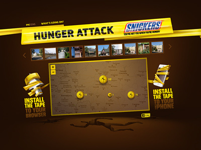 Hunger ribbon skotch snickers tape yellow