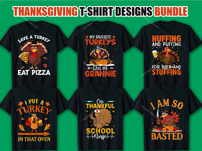 Thanksgiving T Shirt Design Bundle.