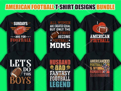 Premium vector American Football T shirt design bundle