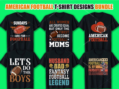This is My New American Football T-Shirt Design Bundle.