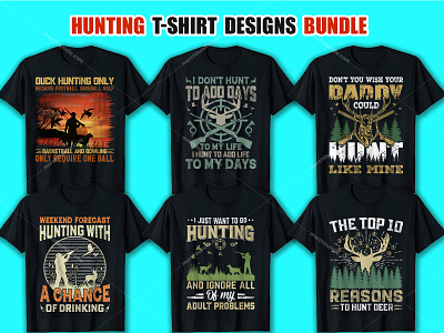 Hunting T-Shirt Design Bundle design etsy fashion graphic design illustration merch by amazon. merchbyamazon