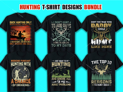 Hunting T-Shirt Design Bundle custom shirt design design etsy fashion graphic design illustration merch by amazon. merchbyamazon