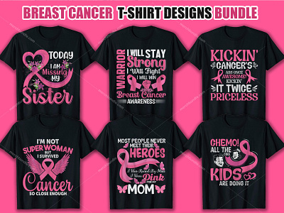 Breast Cancer T-Shirt Design Bundle clothingbrand design etsy fashion graphic design merchbyamazon