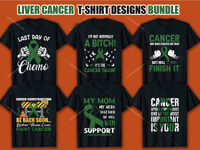 Liver Cancer T-Shirt Design Bundle design etsy fashion graphic illustrator tshirt design merchbyamazon printondemand