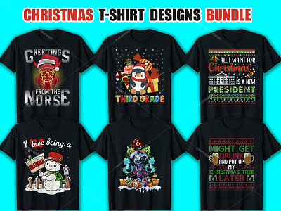 Christmas T Shirt Design Bundle christmastshirtdesign clothingbrand design etsy fashion graphic illustration merchbyamazon