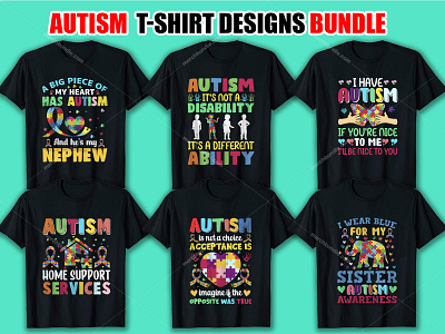 New Autism T-Shirt Design Bundle branding christmas vector christmastshirtdesign clothingbrand design etsy fashion graphic illustration merchbyamazon printondemand t shirt design photoshop tshirtdesignfree vintagesvg