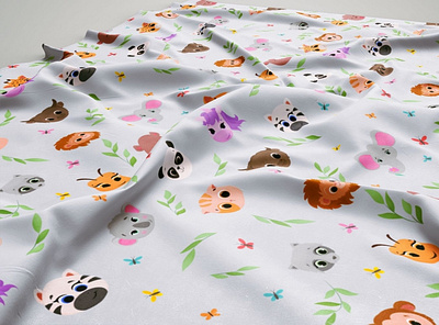 Childish pattern with cute little animals littlechildren