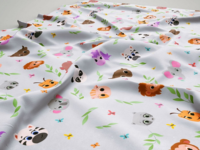 Childish pattern with cute little animals