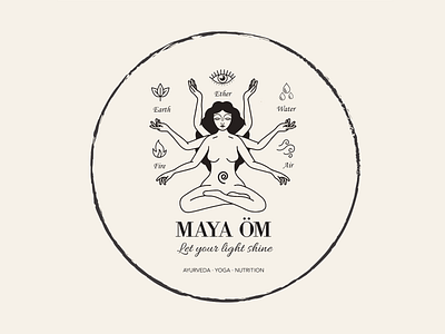 Maya OM circular business Card branding design illustration