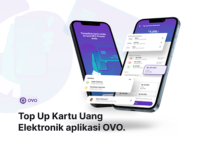 Top Up Kartu Uang Elektronik Aplikasi OVO android app ewallet graphic design iphone ovo ui