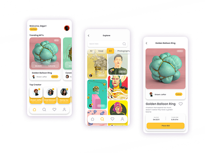 NFT Marketplace Mobile App Design