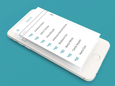 Invite Contacts Screen app blue clean contacts design interface invite laurenbrame mobile screen ui white