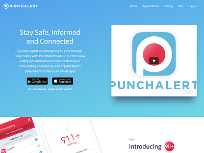 PunchAlert.com Home Page app punchalert safety site web design website