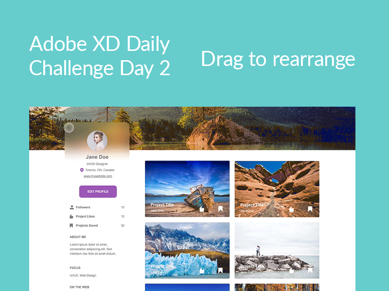 Adobe XD Daily Challenge - Day 2 adobexd design interaction animation interaction design ui ux xddailychallenge