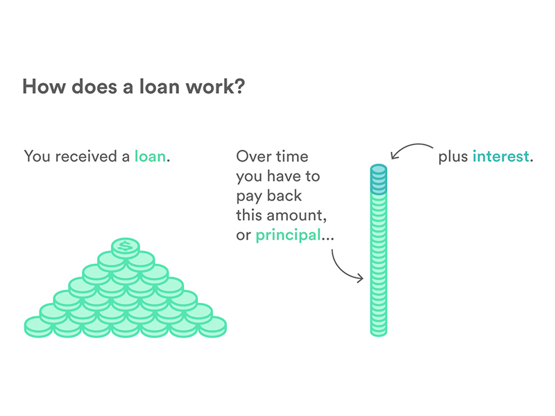 How does a loan work? explainer illustration money visualization