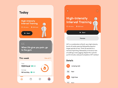 Workout App Concept · Home Screen analytics workout design inspirations insipirations mobile app app product product design ui design duyluong principle interaction design after effect ui interaction mobile animation