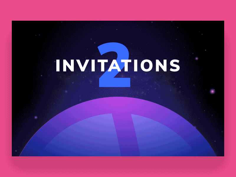 2 Dribbble Invites ae after effect animation bounce dribbble invitations invite invites plannet universal universe