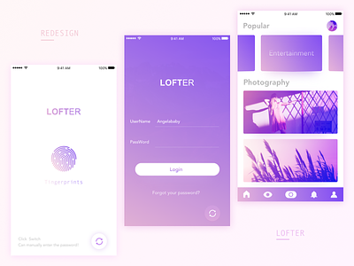 Redesign－LOFTER app ui