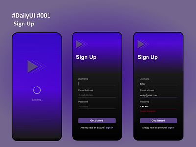 DailyUI001 -Sign up UI for music subscribe service-