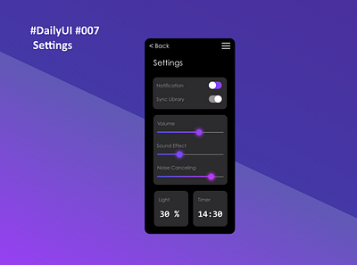 DailyUI007 -Settings- dailyui dailyui007 design dribbble graphic design illustration setting settings ui uidesign