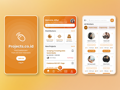 Projects.co.id UI Mobile Design