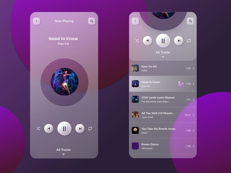 Glass Music Player UX/UI Design Exploration by Alfhy Zulfa on Dribbble