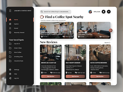 Jakarta Coffee Spot - Web App app application coffee coffee shop design ui ux website