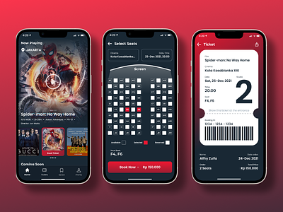 Cinema App app application cinema app cinema booking app design mobile app movie ticketing app seat booking seats ticket ticket booking app ticketing app ui ux