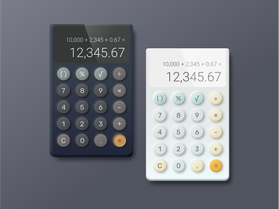 Calculator Design inspired by Dieter Rams calculator design neomorphism ui