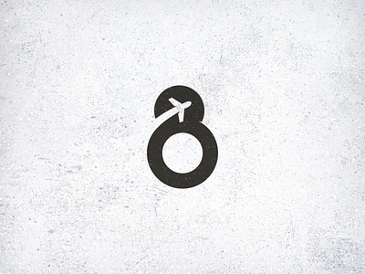 Eight Wonders Travelling Company Negative Space Logo aeroplane negative space logo airport logo brand design copees creative agency designed by syed shahab eight logo fresh design negative space logo number 8