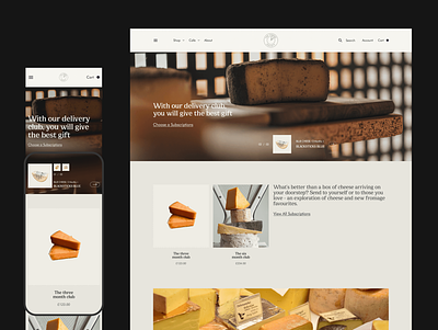 THE CHEESE SOCIETY | concept online store (redesign) cheese design figma green ui webdesign