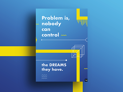 Control your dreams blue design dream dreams flat identity logo poster problem yellow