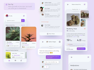 Weed Community App design designer inspiration mobile mobile ui photography typography ui uitrends ux web weed