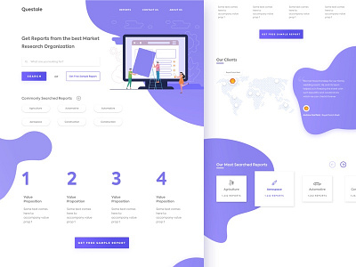 A Market Report Page- WIP blue design designer gradient marketing sketch ui web