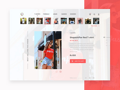 Women's shopping detail page- WIP design designer fashion girls red shop trends ui web