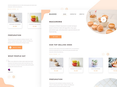 A Macaron Landing Page brown desktop orange photo sketch uitrends ux web