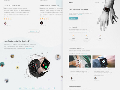 A Landing Page for a Smart Watch design designer desktop icon photograhy typography ui uitrends ux vector web