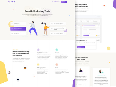 Rankz Concept Landing Page design designer desktop gradient illustration inspiration saas design seo ui uitrends ux web