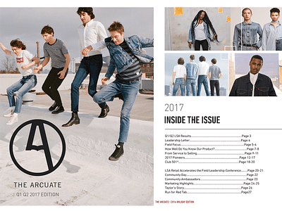 Levi's: The Arcuate Magazine design graphic design layout levis magazine print