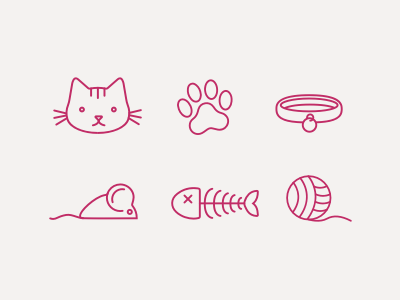 Cat Icons cat icons iconset illustration infographic line stoke vector