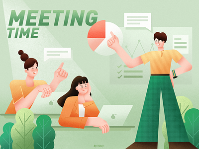 Meeting time design illustration vector