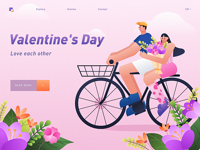 Valentine's Day design illustration ui