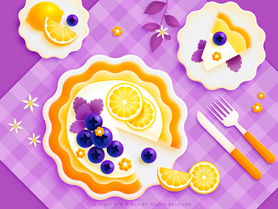 Summer lemon design illustration